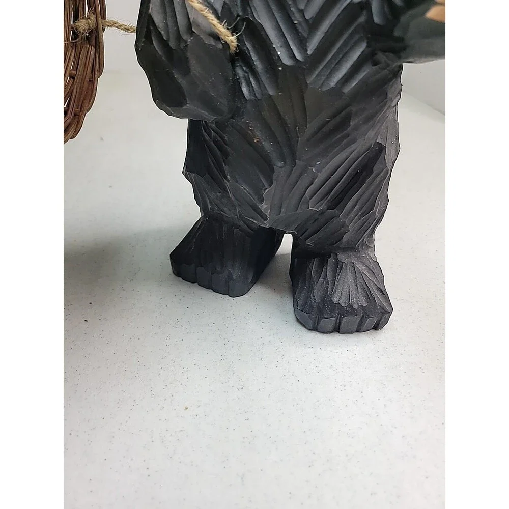Black Bear with Basket Door Greeter Approximately 14 Inches Decor Resin ?